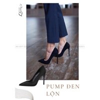 Giày Cao Gót Màu Đen Da Lộn, Giày Pump Cho Nữ Công Sở Cao Cấp Tôn Dáng, Êm Chân, Giày Queen's Chính Hãng Cao 7-9-11 Phân