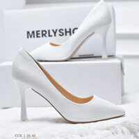 Giày Cao Gót Mũi Nhọn 9cm Big Size 35-43 Merly 1578 Thích Hợp Đi Tiệc Hoặc Làm Giày Cưới