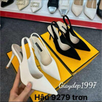 Giày Cao Gót Mũi Nhọn 9cm Gót Nhọn Hở Gót Sang Chảnh Nhã Nhặn Cho Nàng Công Sở