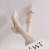 Giày cao gót mũi nhọn đế vuông 5cm
