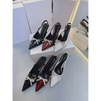 Giày Cao Gót Mũi Nhọn Nơ Đá Sang Chảnh 3 Màu 6P C43