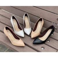 Giày cao gót mũi nhọn trơn cao 5 phân