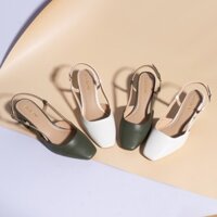 Giày Cao Gót Mũi Vuông Cao 5cm Phối Dây Hở Gót cao 5cm - CL003