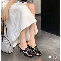 Giày cao gót mũi vuông rọ quai đan thoáng mát Hàng Quảng châu mới về 2023 Sẵn kho