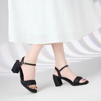Giày Cao Gót MWC G068 - Sandal Cao Gót Quai Nhún Cách Điệu Mũi Vuông Thời Trang Thanh Lịch