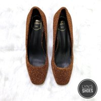 Giày cao gót nhũ ánh cam