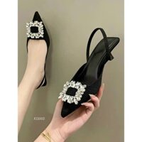 Giày cao gót nữ 5cm, mũi nhọn, phong cách công sở, chất liệu da mờ cao cấp, bịt mũi G03
