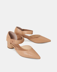 Giày Cao Gót Nữ 5cm Thời Trang Juno Quai Hậu Xé Dán Có Khoá CG05130 - Nâu nhạt - 36