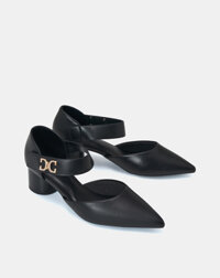 Giày Cao Gót Nữ 5cm Thời Trang Juno Quai Hậu Xé Dán Có Khoá CG05130 - Đen - 37