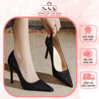 Giày Cao Gót Nữ 7-9 cm, Mũi Nhọn Ánh Kim Dáng Basic, Giày Công Sở, Giày Cao Gót Nhọn Xưởng Giày Xinh