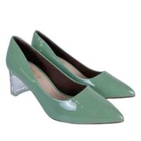 Giày cao gót nữ 7 phân đế vuông GIRLIE S36410 da bóng. Gót cách điệu thời trang 2020-2021