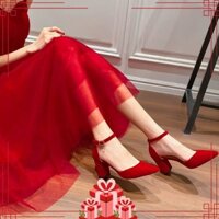 Giày Cao Gót Nữ 7 Phân Đế Vuông Đi Tiệc Đi Chơi BBC153