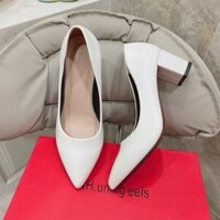 Giày cao gót nữ cao 5cm  đế vuông đơn giản tôn dáng Kho Giày Bánh Bèo mã THOMER Shoes đi rất êm chân