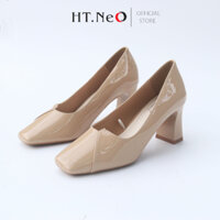 Giày Cao Gót Nữ Cao Cấp HT.NEO Da Bóng ,Thiết Kế Classic , Gót Trụ Cao 7cm ,Sang Trọng , Lịch Thiệp