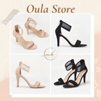 Giày cao gót nữ chất liệu simily phối si lưới cao cấp kiểu dáng gót nhọn 2 màu, SD8, Oula Store