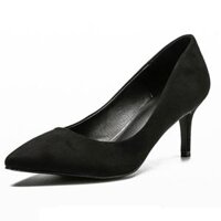 Giầy cao gót nữ da lộn 20524 - đen,36