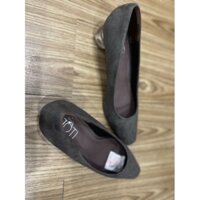 Giày cao gót nữ da lộn đế tròn