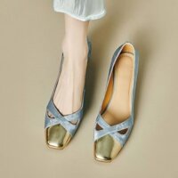 Giày cao gót nữ giày đơn Thời Trang Gót Vuông Cỡ 35-40