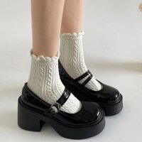 Giày Cao Gót Nữ Gothic 2025 Phong Cách Mới Dày Gót 8.5CM Ngón Chân Tròn Mary Jane Giày