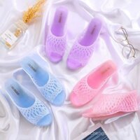 Giày cao gót nữ mới, đế dày, dép lưới pha lê, giày nhựa thạch ngọc trai, giày cao gót chống mùi