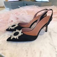 Giày Cao Gót Nữ Mũi Đính Đá Sang Chảnh