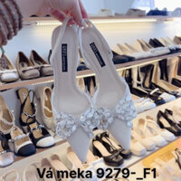 giày cao gót nữ mũi nhọn đính nơ pha mica trong 7cm