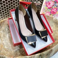 Giày Cao Gót Nữ Mũi Nhọn Giày Búp Bê gót vuông cao 5P