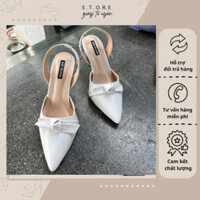 Giày Cao Gót Nữ Mũi Nhọn Nơ Xinh Thanh Lịch có bigsize 35-45