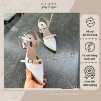Giày Cao Gót Nữ Mũi Nhọn Quai Ngang Thanh Lịch có bigsize 35-45