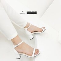 Giày cao gót nữ Nin shoes - Sandal nữ dáng basic 5cm gót vuông quai ngang mảnh bọc gót dáng basic