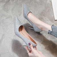 Giày cao gót nữ phủ kim sa nhũ lấp lánh gót nhọn 7cm và 9cm