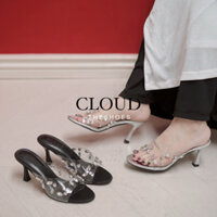 Giày cao gót nữ quai trong đính đá