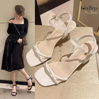 Giày cao gót nữ quai xoắn Chị đẹp store, giày sandal nữ quai xoắn gót nhọn 7cm mã CD110
