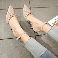 Giày cao gót nữ tán đinh chất liệu da lộn cao cấp - 805