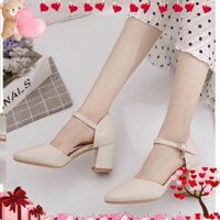 Giày cao gót nữ TTC16 đế vuông siêu tôn dáng 5cm
