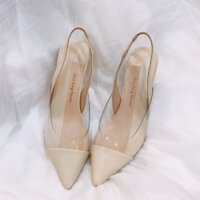 Giày cao gót phối nhựa trong hot 2020 ( ảnh video thật)