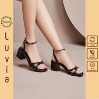 Giày cao gót quai mảnh phối dây xích thời trang gót 5 phân Luvia X111CG