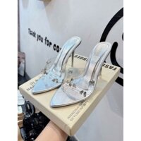 Giày cao gót quai mica trong đính đá xoàn cao 10p