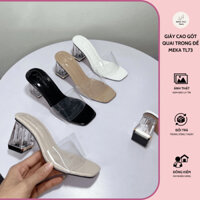 Giày cao gót quai trong đế meka  TL73