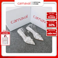 Giày Cao Gót Quai Trong Suốt Mika Đính Đá Carnaval Gót Trụ Cao 7cm Siêu Lấp Lánh VS51