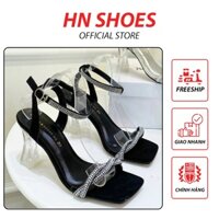 Giày Cao Gót Quai Xoàn Đính Đá Xoắn Gót Trong 7P HN Shoes N30