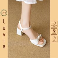 Giày cao gót sandal 6 phân quai nơ đính ngọc thời trang Luvia 152CG