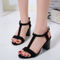 Giày cao gót sandal gót vuông cao cấp