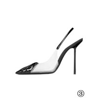 Giày Cao Gót Sandal Mũi Nhọn Quai Nhựa PVC Trong Suốt Xếp Ly Thời Trang Xuân Hè Gợi Cảm Dành Cho Bạn Nữ
