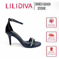 Giày Cao Gót Sandal nữ mũi tròn Đính Đá 8P CAo Cấp_LILIDIVA
