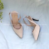 Giày cao gót slingback da lộn kiểu dáng thanh lịch thời trang nữ - SB12, Oula Store -KJb9c