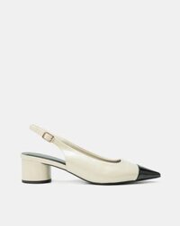 Giày Cao Gót Slingback Mũi Nhọn Phối Toecap