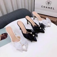 Giày cao gót sục nơ cao 5cm size 35 đến size 39