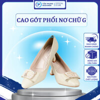 Giày Cao Gót Tấn Phụng Designer Phối Nơ Chữ G Thời Trang Công Sở Thanh Lịch TP-03