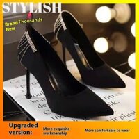 Giày cao gót thanh lịch với chi tiết kim cương giả cho mùa xuân